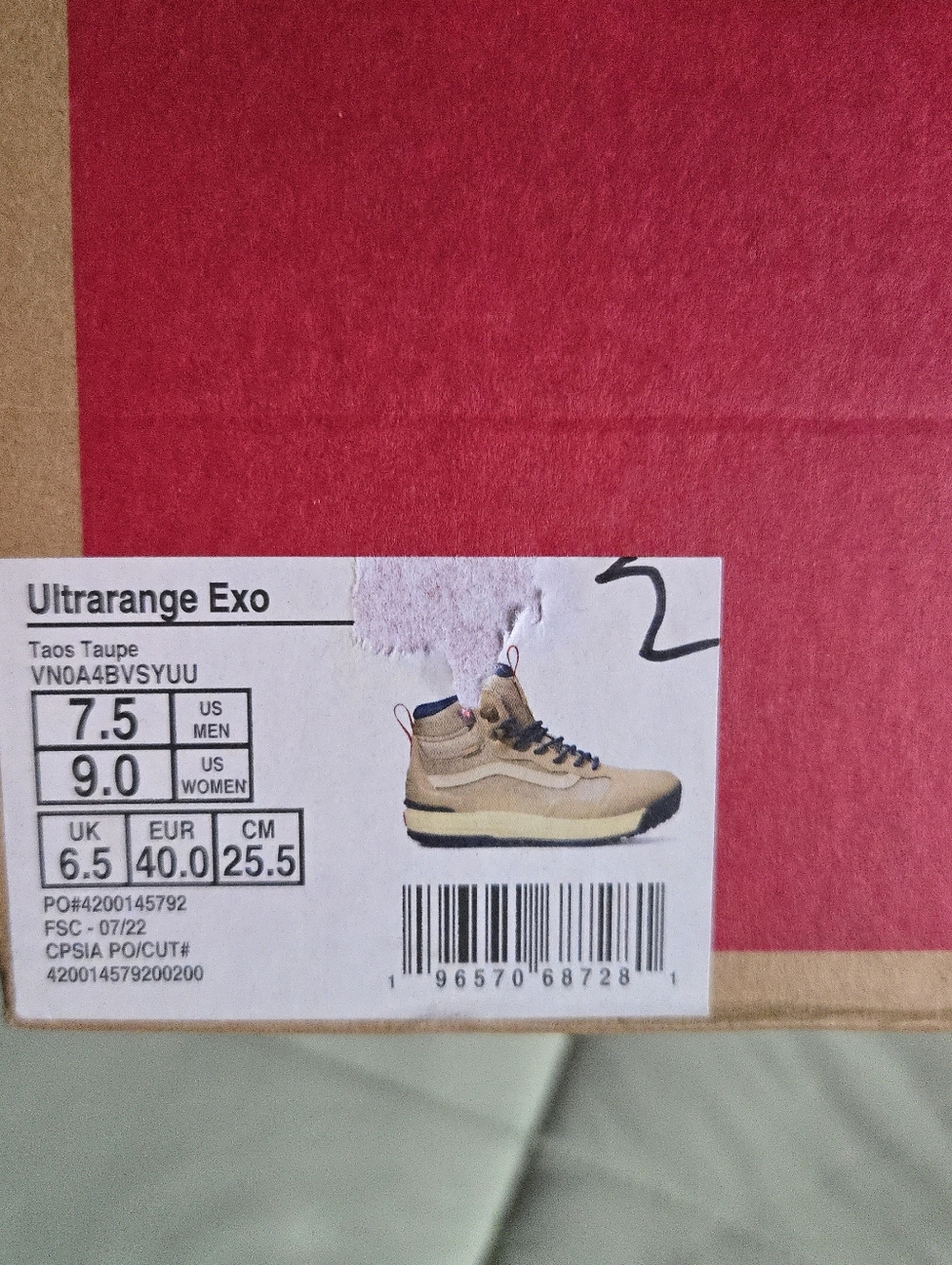 Vans Ultrarange Exo Women Size 9 Taos Taupe Mte Hiking Boots 042026 - Picture 11 of 11